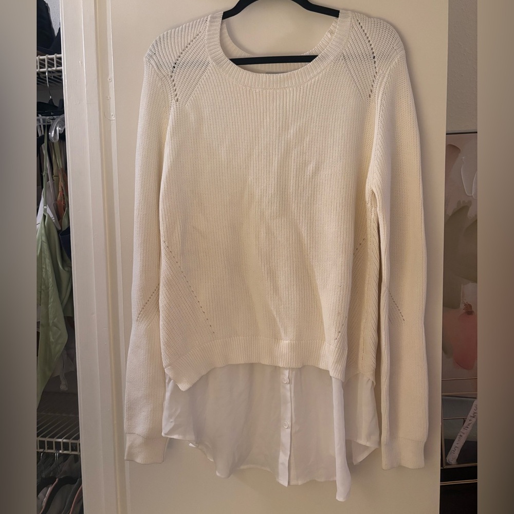 NWT Ivory Knit sweater + blouse Combo